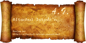 Altschul István névjegykártya